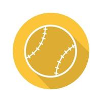 baseballboll platt linjär lång skugga ikon. vektor linje symbol
