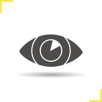 mänskliga ögat ikon. skugga oftalmologi siluett symbol. syn. negativt utrymme. vektor isolerade illustration