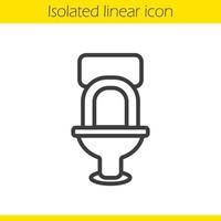 Toilette lineares Symbol. WC dünne Linie Abbildung. Symbol für die Kontur der Toilettenpfanne. Vektor isolierte Umrisszeichnung