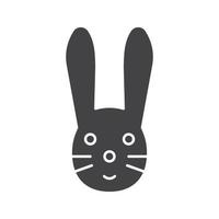 påskharen glyfikon. kanin siluett symbol. negativt utrymme. vektor isolerade illustration