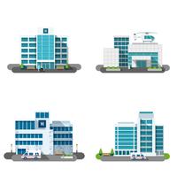 Krankenhaus-Gebäude-Set vektor