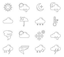 Väder ikoner översikt vektor