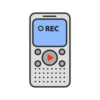 Diktiergerät Farbsymbol. tragbarer Audiorecorder. isolierte Vektorillustration vektor