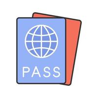 internationell pass färgikon. identitetshandling. isolerade vektor illustration