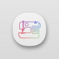Symbol für die Nähmaschinen-App. Schneiderei. ui ux-Benutzeroberfläche. Web- oder mobile Anwendung. isolierte Vektorgrafik vektor