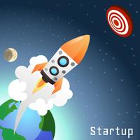 Uppstart Rocket Concept vektor