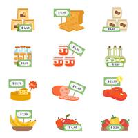 Supermarkt Icons Set vektor