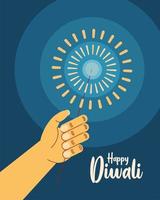 glad diwali-firande inbjudan vektor