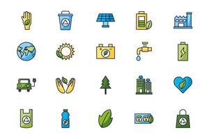 isolierte Öko Icon Set Vektordesign vektor