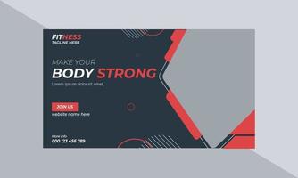fitness och gym annons banners sociala medier post design vektor