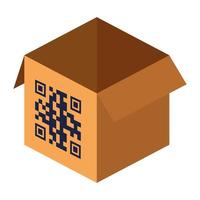 QR-Code über Box-Vektor-Design vektor