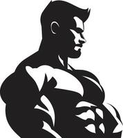 passa fusion svart Gym man logotyp element muskel mark kondition man ikon i svart vektor
