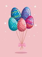 süße Eier Ostern in rosa Hintergrund dekoriert vektor