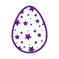 söta ägg påsk dekorerad med stjärnor vektor