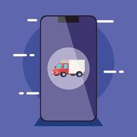 LKW im Smartphone-Vektordesign vektor