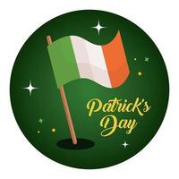 saint patrick dag med flagga irländsk vektor
