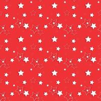 vita stjärnor på en röd bakgrund. seamless mönster. vektor illustration