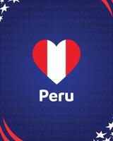 Peru Flagge Herz amerikanisch Fußball USA 2024 abstrakt Design Logo Symbol amerikanisch Fußball Finale Illustration vektor