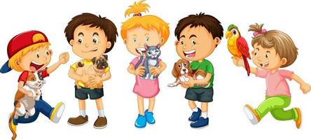 Gruppe von Kindern Zeichentrickfigur vektor