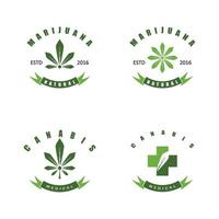 Cannabis Marihuana Hanfblatt Logo und Symbol vektor