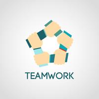 Teamwork-Ikonen flach vektor