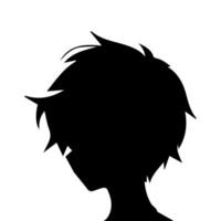 allein Junge traurig Silhouette, cool Anime Charakter vektor