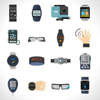 Wearable Technologie Icons vektor