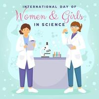 Internationaler Tag der Frauen und Mädchen in der Wissenschaft vektor