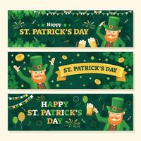 st. patrick's day hatt banner set vektor