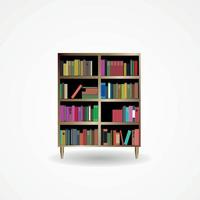 Bücherregal mit Bücher-Symbol-Vektor-Illustration vektor