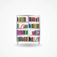 Bücherregal mit Bücher-Symbol-Vektor-Illustration vektor