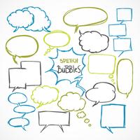 doodle comic speech bubbles set vektor