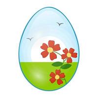 blommigt ägg koncept vektor