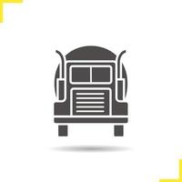 bensin tankbil ikon. skugga lastbil siluett symbol. oljetransportfartyg. vektor isolerade illustration