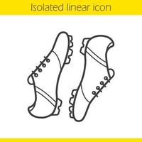 fotbollsskor linjär ikon. fotbollsspelares skor. moderna sportkläder tunn linje illustration. fotbollsskor kontur symbol. vektor isolerade konturritning