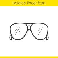 lineares Symbol für Sonnenbrillen. Herren Sommermode Accessoire dünne Linie Illustration. Kontursymbol für Sonnenbrillen. Vektor isolierte Umrisszeichnung