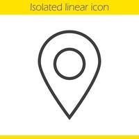 Lineares Pinpointer-Symbol. Positionskartenzeiger dünne Linie Abbildung. Symbol für die Kontur der Geolocation-Markierung. Vektor isolierte Umrisszeichnung