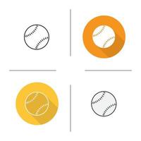 baseball boll ikon. platt design, linjär och färgstilar. isolerade vektorillustrationer vektor