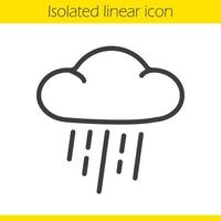 regn linjär ikon. moln tunn linje illustration. hällande regn kontur symbol. vektor isolerade konturritning