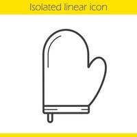 ugnsvante linjär ikon. grytlapp tunn linje illustration. ugnshandske kontursymbol. vektor isolerade konturritning