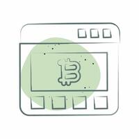 Symbol Bitcoin Webseite. verbunden zu Kryptographie Symbol. Farbe Stelle Stil. einfach Design Illustration vektor