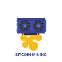 Bitcoin-Mining-Vektor-Illustration vektor