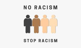 ingen rasism stoppa rasism vektorillustration. vektor