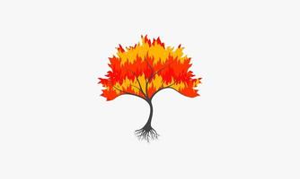 Feuerbaum auf weißem Hintergrund. Vektor-Illustration. vektor