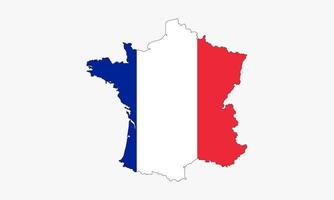 Frankrike karta vektordesign på vit bakgrund vektor