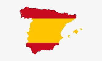 Spanien karta flagga vektor design på vit bakgrund