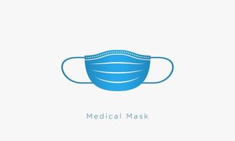 medizinische Maske blaue Farbe. kreative Symbol-Vektor-Illustration. vektor