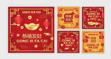 Sammlung von chinesischem Gong Xi Fa Cai Post vektor