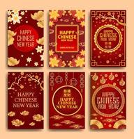rote paketkarte chinesisches neujahr vektor