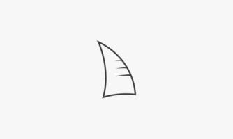 Haifischflosse Segelboot-Vektor-Illustration auf weißem Hintergrund. kreatives Symbol. vektor